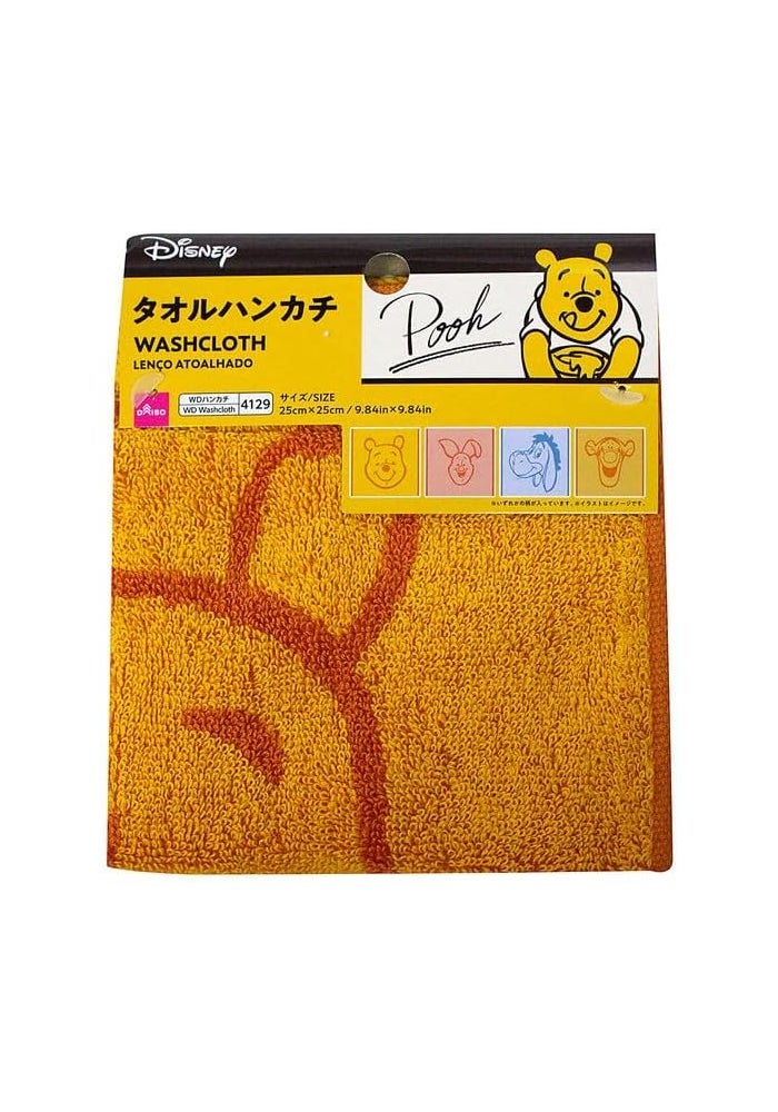 DAISO Winnie The Pooh Washcloth - 4 Patterns - Orange Red - Image 1